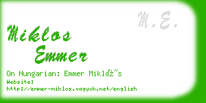 miklos emmer business card